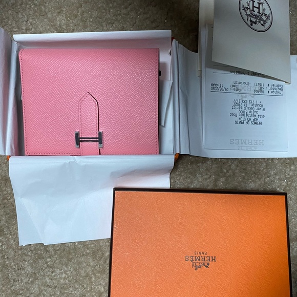 New with tag Hermès Wallet Bearn Rose Confetti - Picture 2 of 7
